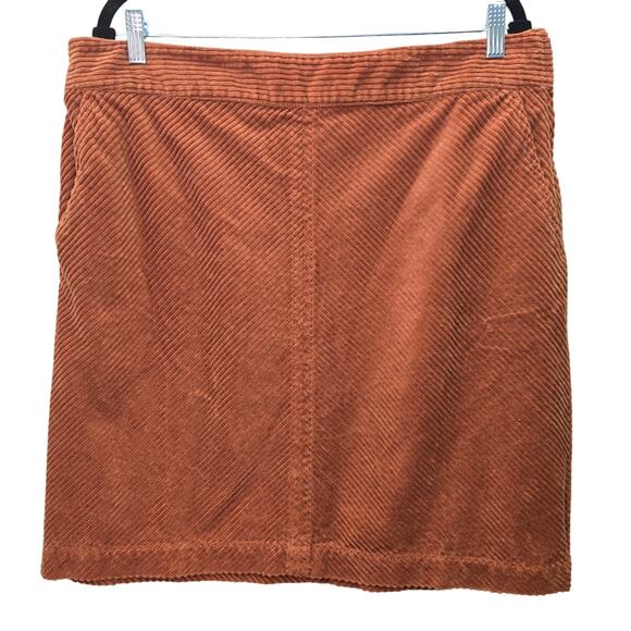 Talbots Corduroy Skirt Womens 16 Brown Straight Mini Bohemian Hippie Minimalist - Picture 1 of 7
